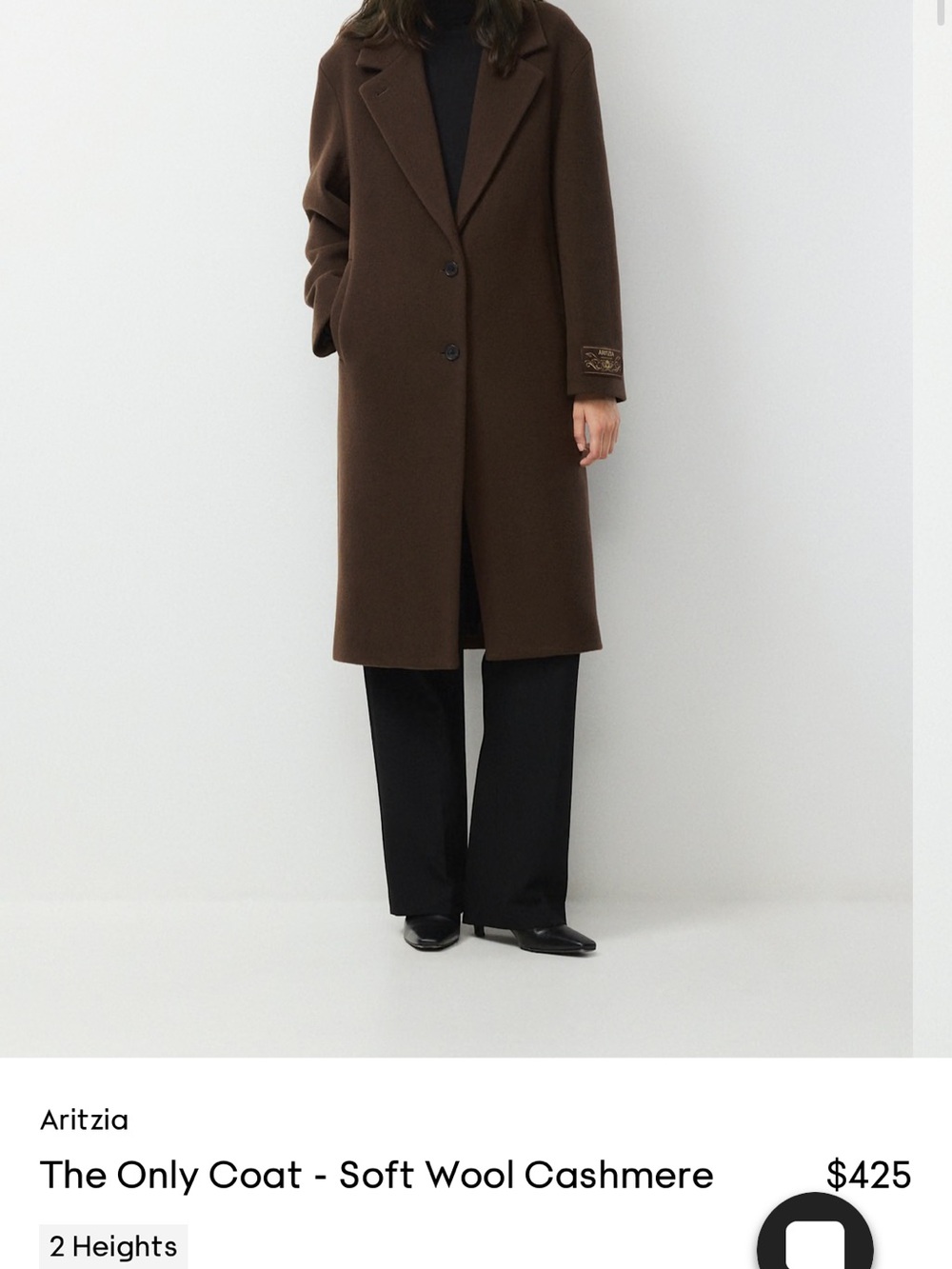 Wilfred Long Wool Coat in Dark Brown